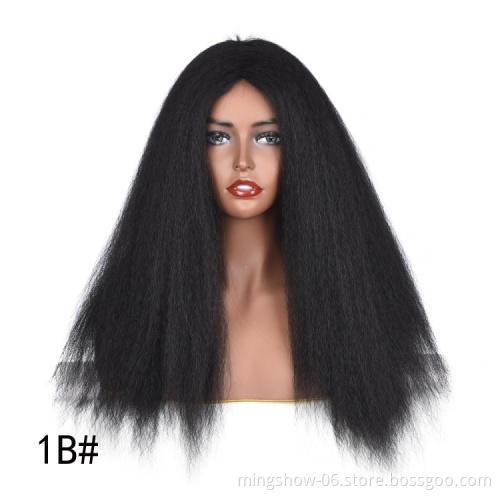 Synthetic long blond bob yaki wigs female long hair wig for black women